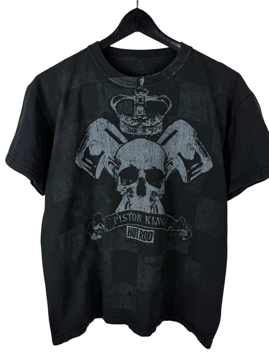 Hot Rod Clothing Other - Mens Y2K Hot Rod Clothing Piston King Skull Grunge Punk Shirt Size M